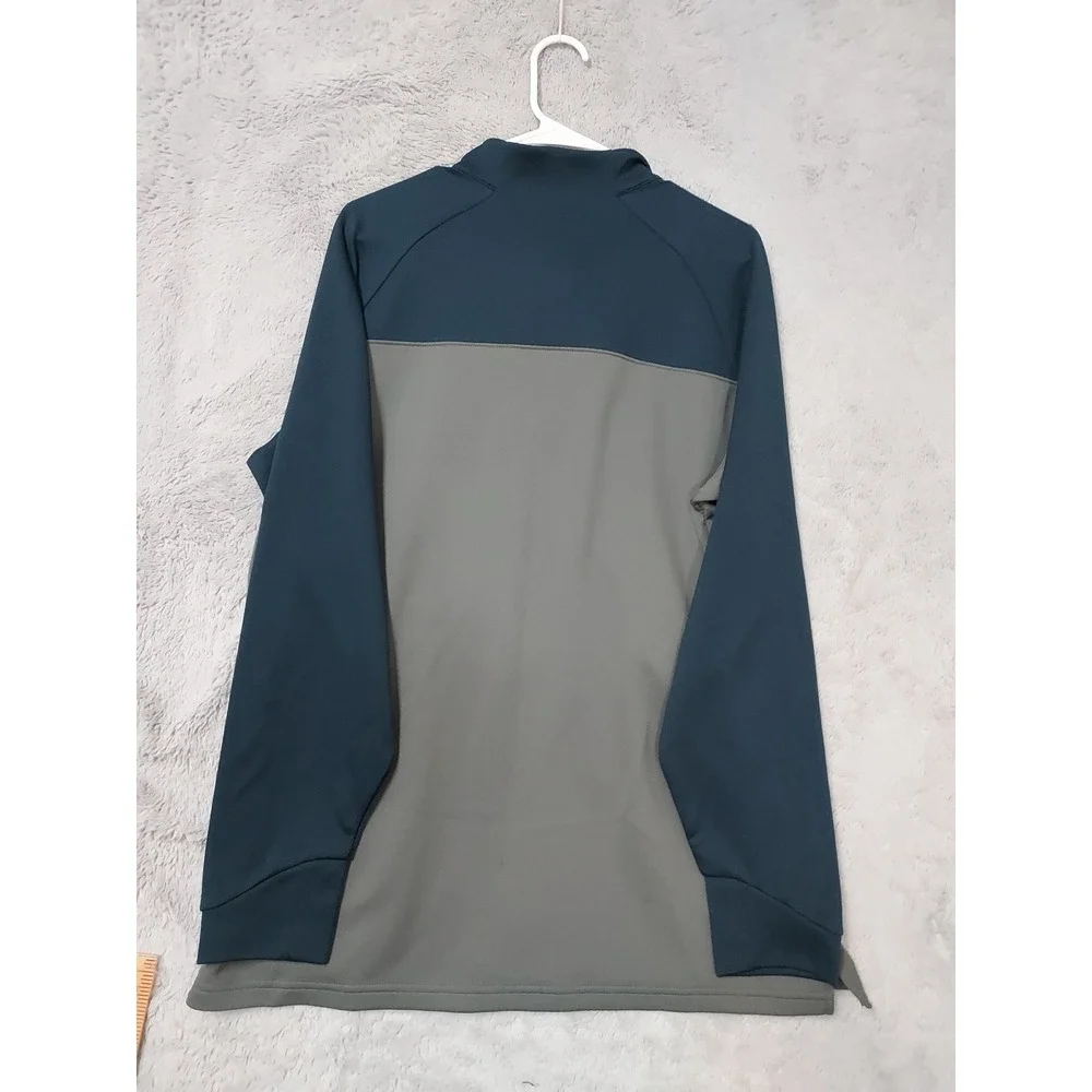 Nike Pullover Mens XL Golf Dri Fit Quarter Zip Gray Green Lightweight Mock Neck